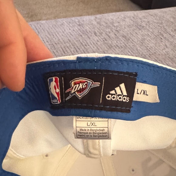 Adidas OKC Thunder Cap in Cream and Blue - Picture 4 of 5